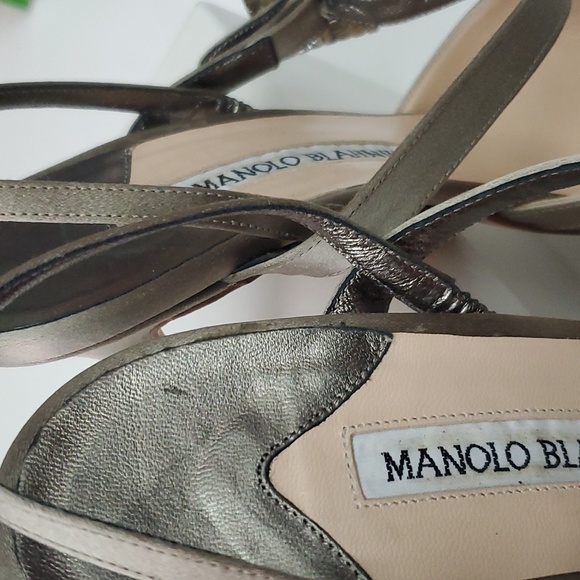 VTG Manolo Blahnik Crystal Satin Slingbacks in box- Carolyne 90s Mary Jane Esque - Picture 13 of 17